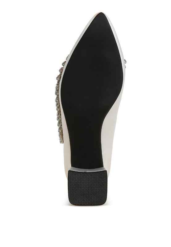 Abatina Satin Diamante Embellished Pumps 4d355745-9b93-43c4-8644-eadb39b72fb0
