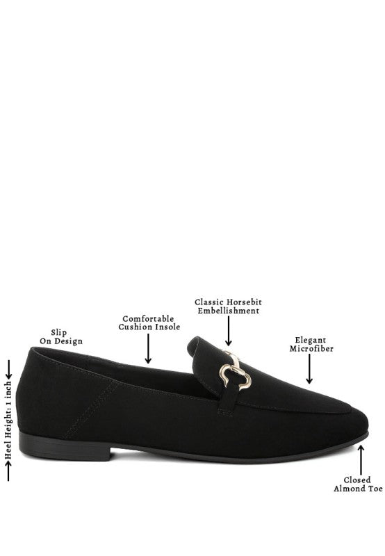 Noltas Horsebit Embellished Flat Loafers 4d389aa8-90f7-47b6-a828-caee833eb497
