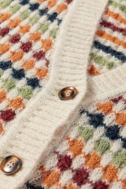 Seraxie Pattern Knit Front Sweater 4d3ce784-1a50-4f15-96de-186de58508d8