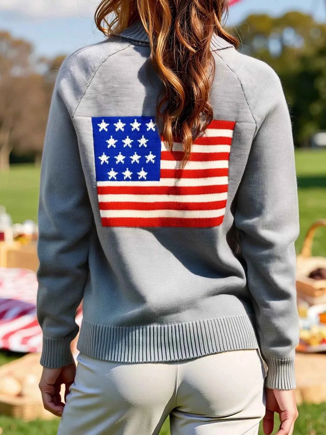 US Flag Button Up Cardigan Grey 4d3ebb19-c6f3-4ebc-b6e2-22b215c4e759-Max-Origin