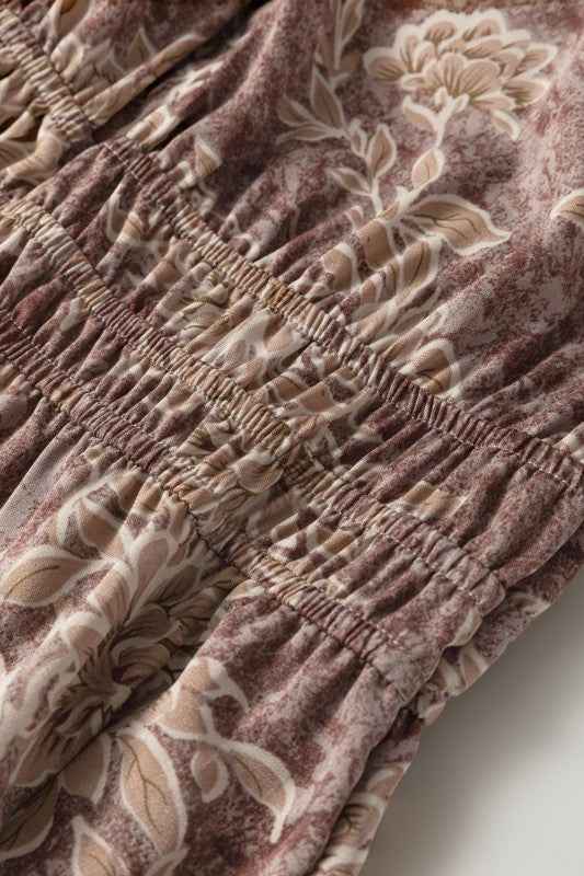 Floral Smocked High Waist Long Sleeve Dress 4d4465ef-5e25-44e6-9141-acbb24ca65b8