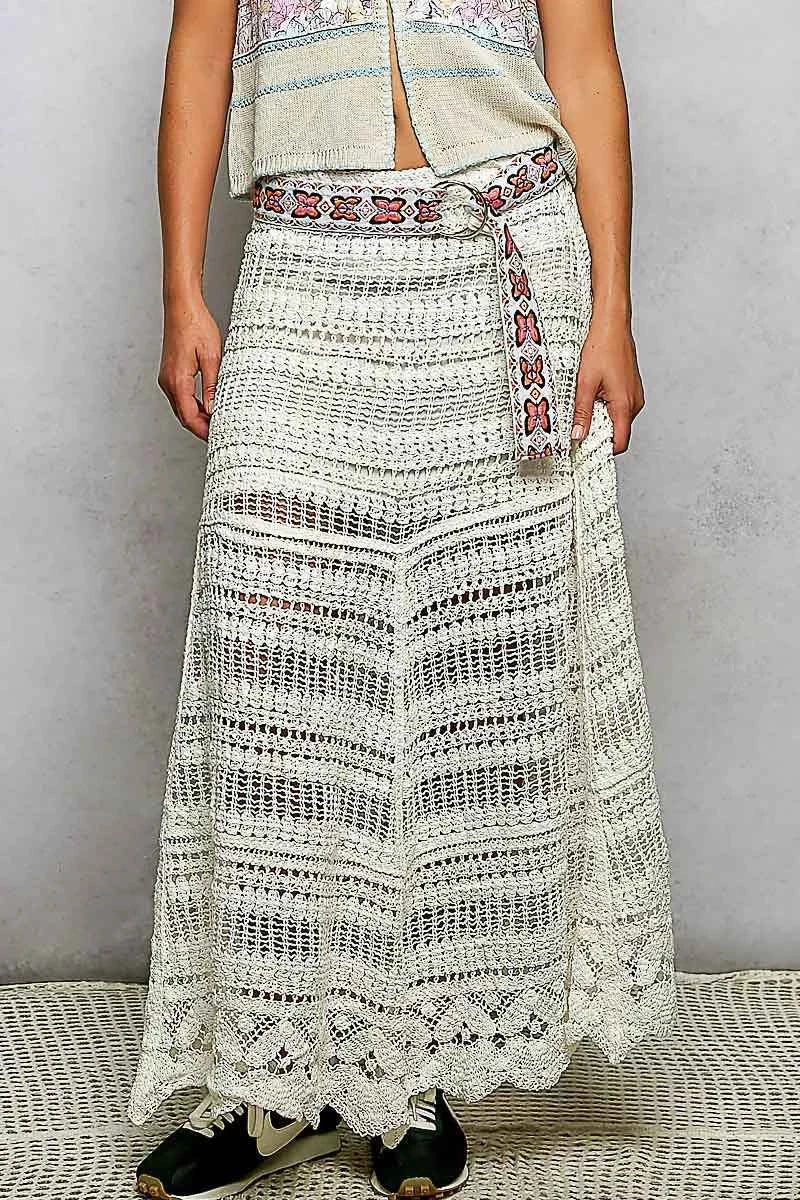 POL Boho Crochet Knit Maxi Skirt OFF WHITE One Size 4d485d6a-906c-4358-a1d4-d40fc5fc27ff-Max-Origin