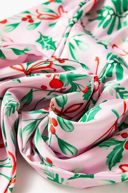 Christmas Berries Satin Shirt and Pants Pajama Set 4d4b1ec4-255b-480d-ba87-597a222ff123