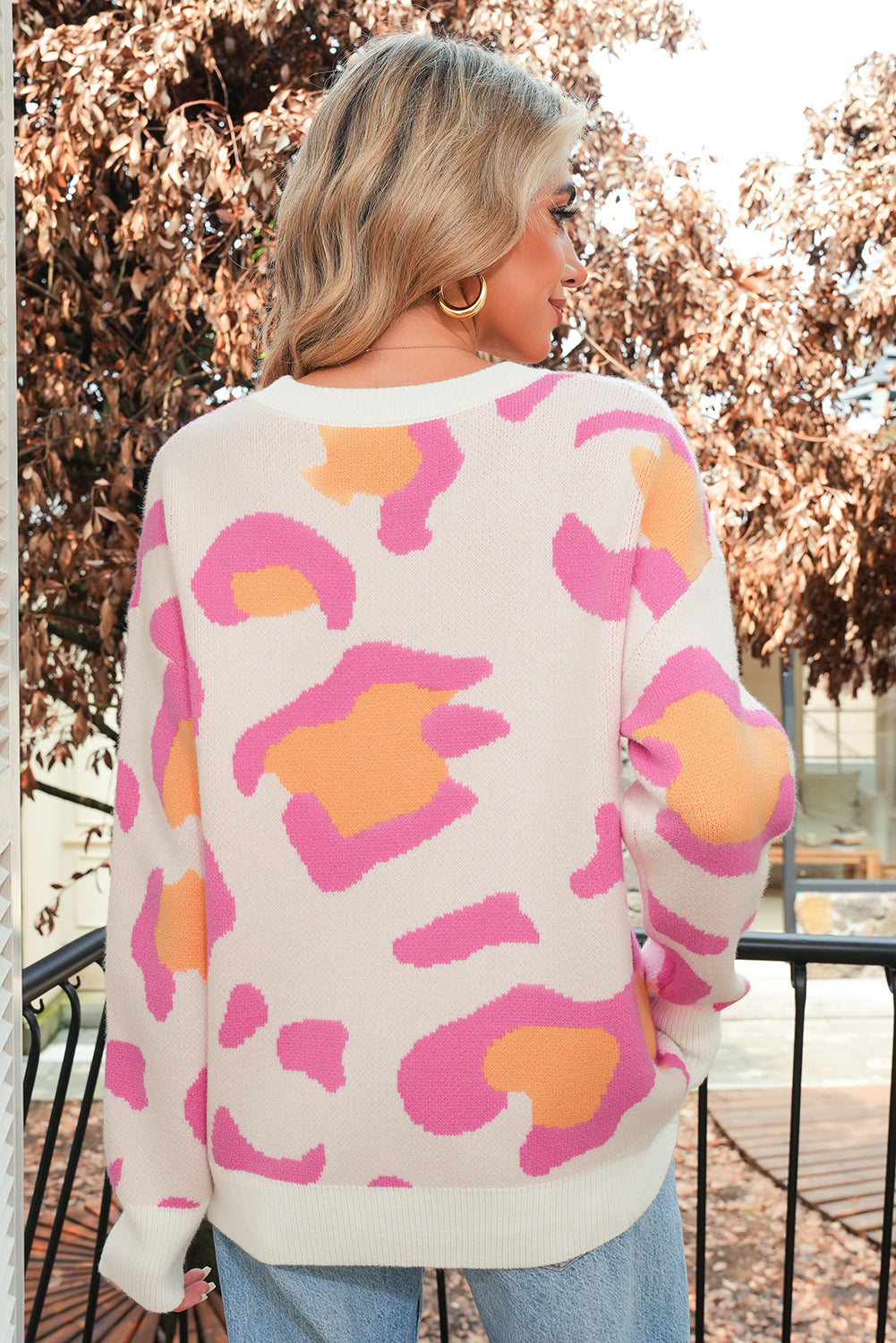 Sachet Pink Cheetah Colorblock Sweater 4d60a061687d7454