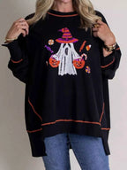 Halloween Ghost Sequin Exposed Seam Sweatshirt 4d632789-2f47-451c-8710-6eb7ffff5234-Max-Origin