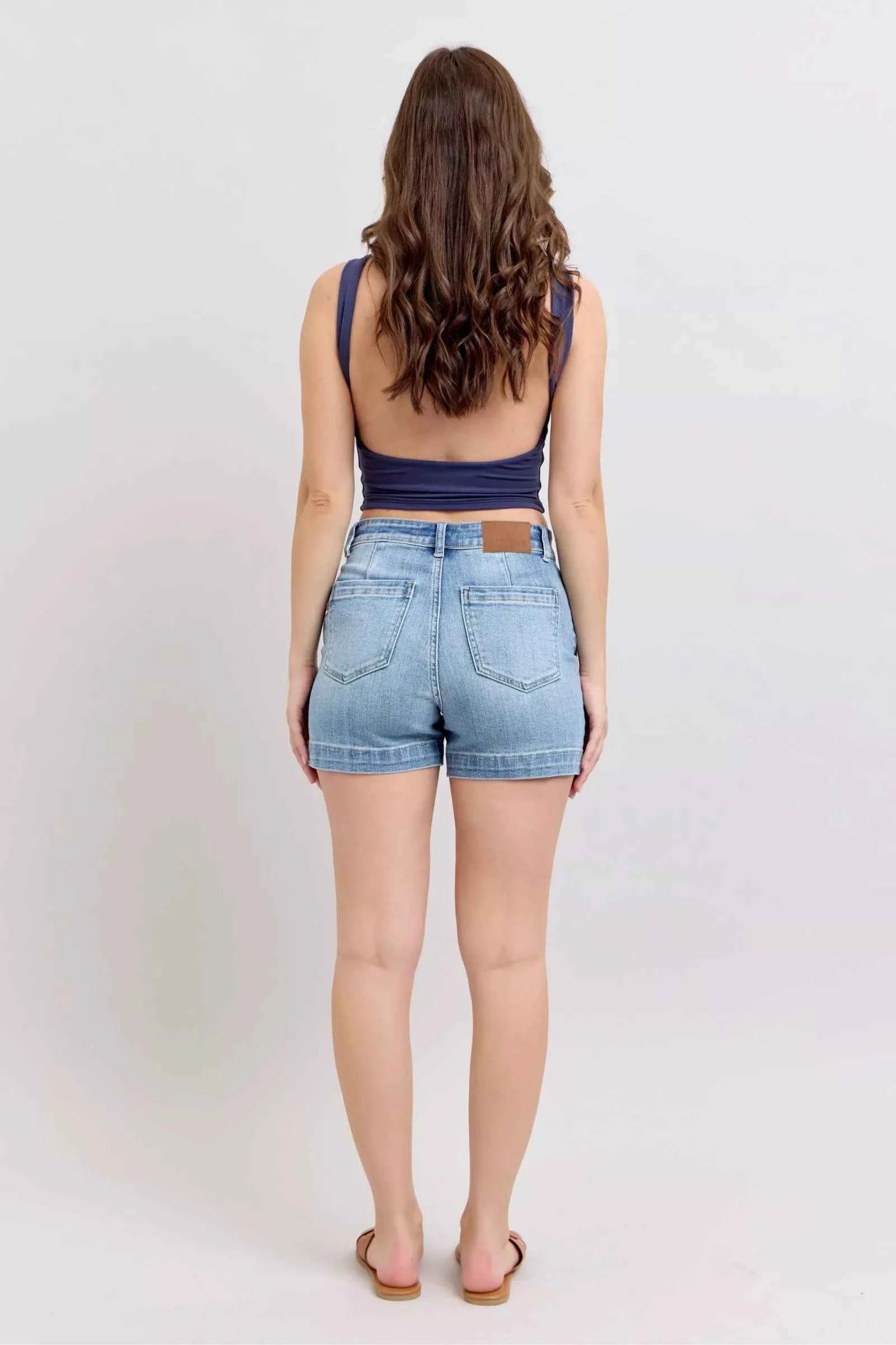 Judy Blue Mid Rise Denim Shorts 4d6445a6-3d24-4a03-993c-f6c2404faf63-Max-Origin