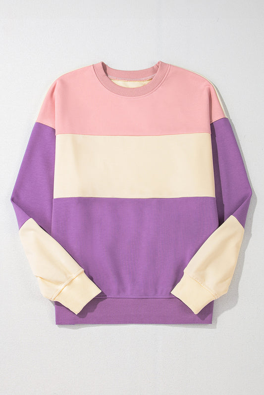 Meadow Mauve Colorblock Drop Shoulder Sweatshirt 4d656ecfcfdb076d