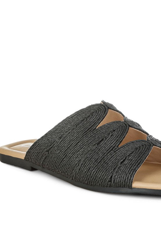 Daisy Doe Raffia Square Toe Flats 4d66d989-8744-4281-be90-93d78b6daa85