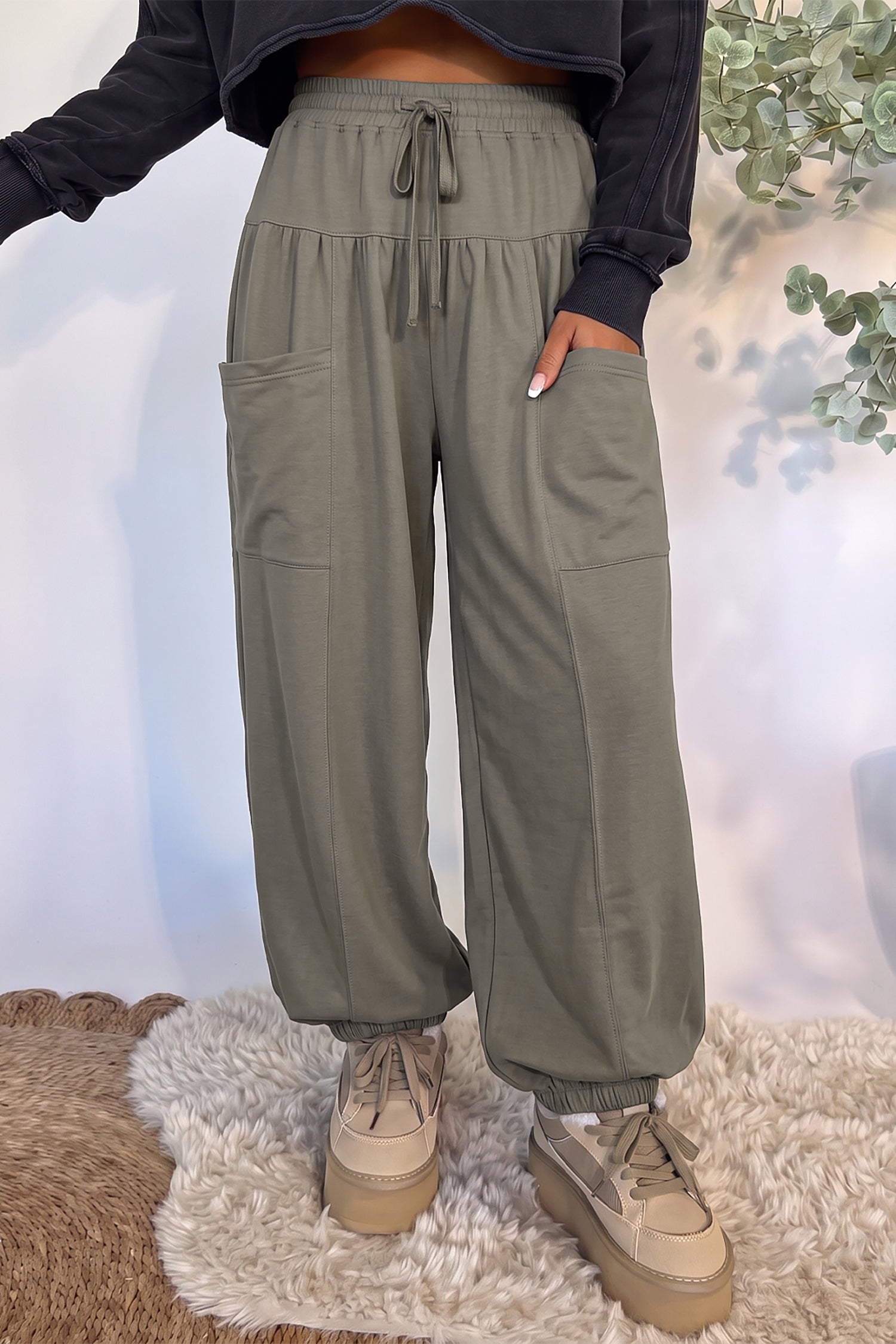 Seagrass Elastic Waist Drawstring Wide Leg Full Length Pants 4d6daf38f222ff7a