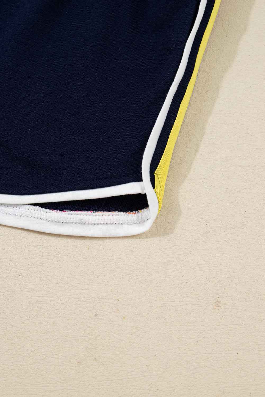 Bluing Colorful Striped Accent Varsity Long Sleeve Pullover and Shorts Matching Set 4d6dbd82bfb0ab49