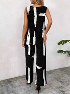 Abstract Print Sleeveless Top & Wide Leg Pants Set 4d705133f3c0446fb8bcda226253bb32-Max-Origin