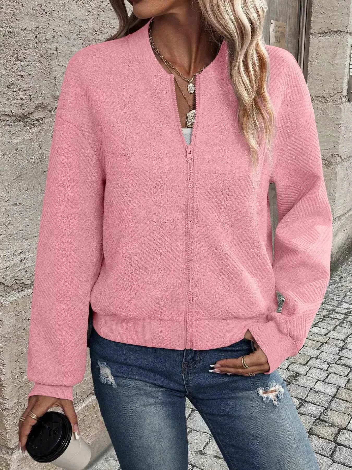 Full Size Textured Knit Zip-Up Jacket Plus Size 4d76aaee-6b71-486b-b3e7-f5b7351c142a-Max-Origin