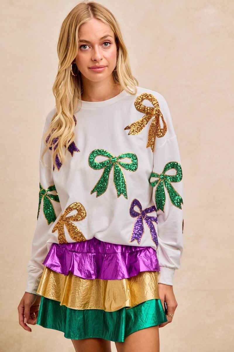 BiBi Mardi Gras Sequin Bow Top 4d7c3e9addac40f380c1dc00cd5815f6-Max