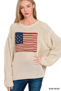 Zenana American Flag Crew Neck Sweater SAND BEIGE 4d7d5da7826f49b2a4f6467660d05629-Max-Origin