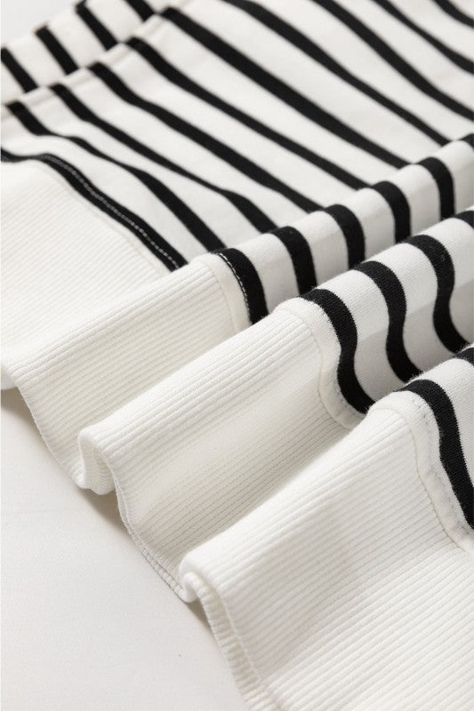 Stripe Raglan Sleeve Side Slit Sweatshirt 4d7eb1ff-f079-483a-aa4b-deeb713eab11