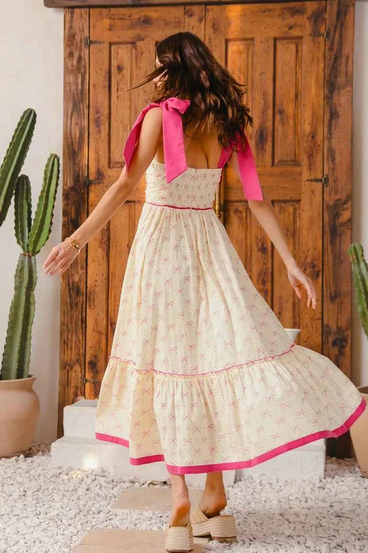 SO ME Ribbon Flowy Maxi Dress with Contrast Trim 4d84cbcaadfe40a089c12f4956f6825e-Max-Origin