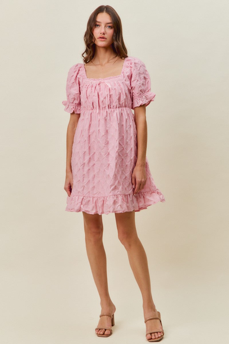 SO ME Texture Woven Ruching On Bust Mini Dress 4d9531f05ccf4e97add898487322bb28-Max