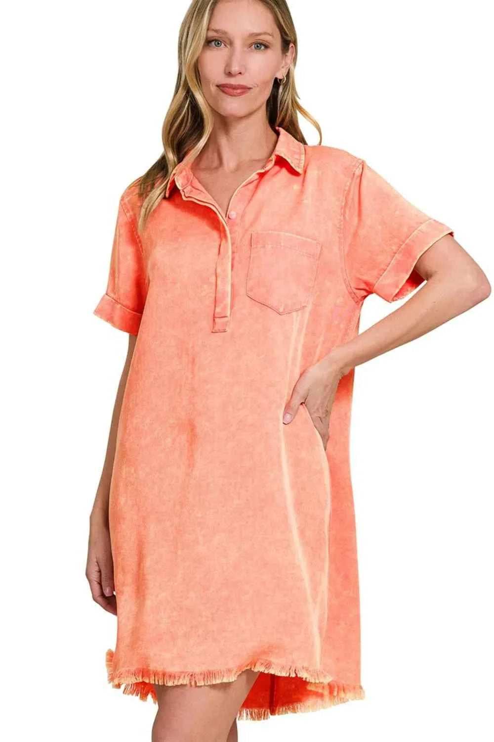 Zenana Tencel Mineral Washed Collared Shirts Dress 4d95fc4f-e9cd-4645-b4bc-025db67601ed-Max-Origin