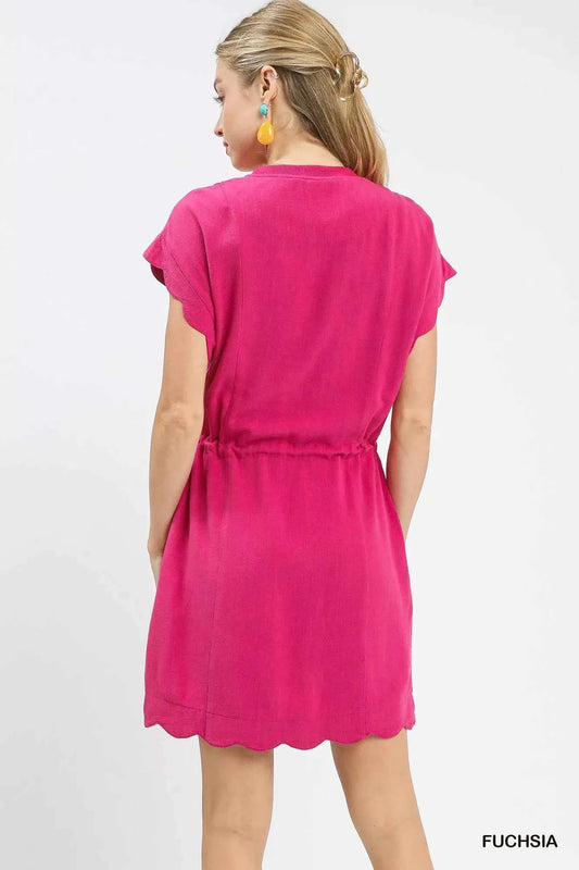 Linen Blend Scallop Hem Mini Dress 4d9734df-f344-4fc3-b75f-6b7476690ae7-Max-Origin