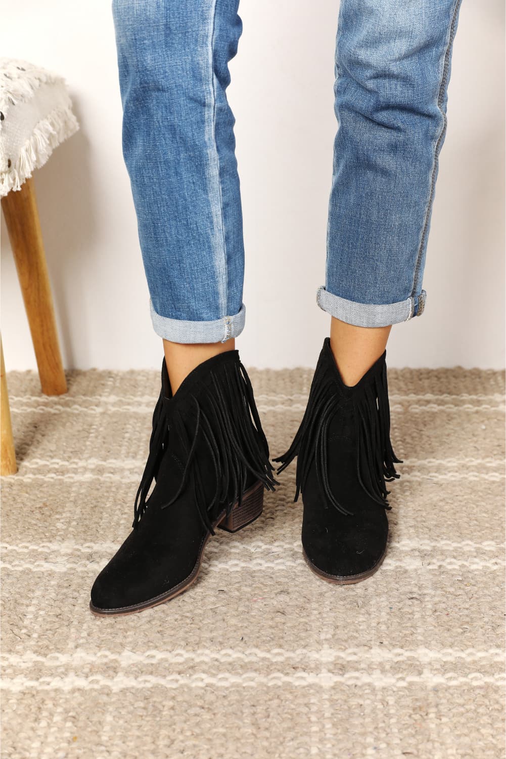 Legend Women's Fringe Cowboy Western Ankle Boots 4d9f495950af442b8a2f66ee6b2fd66d-Max