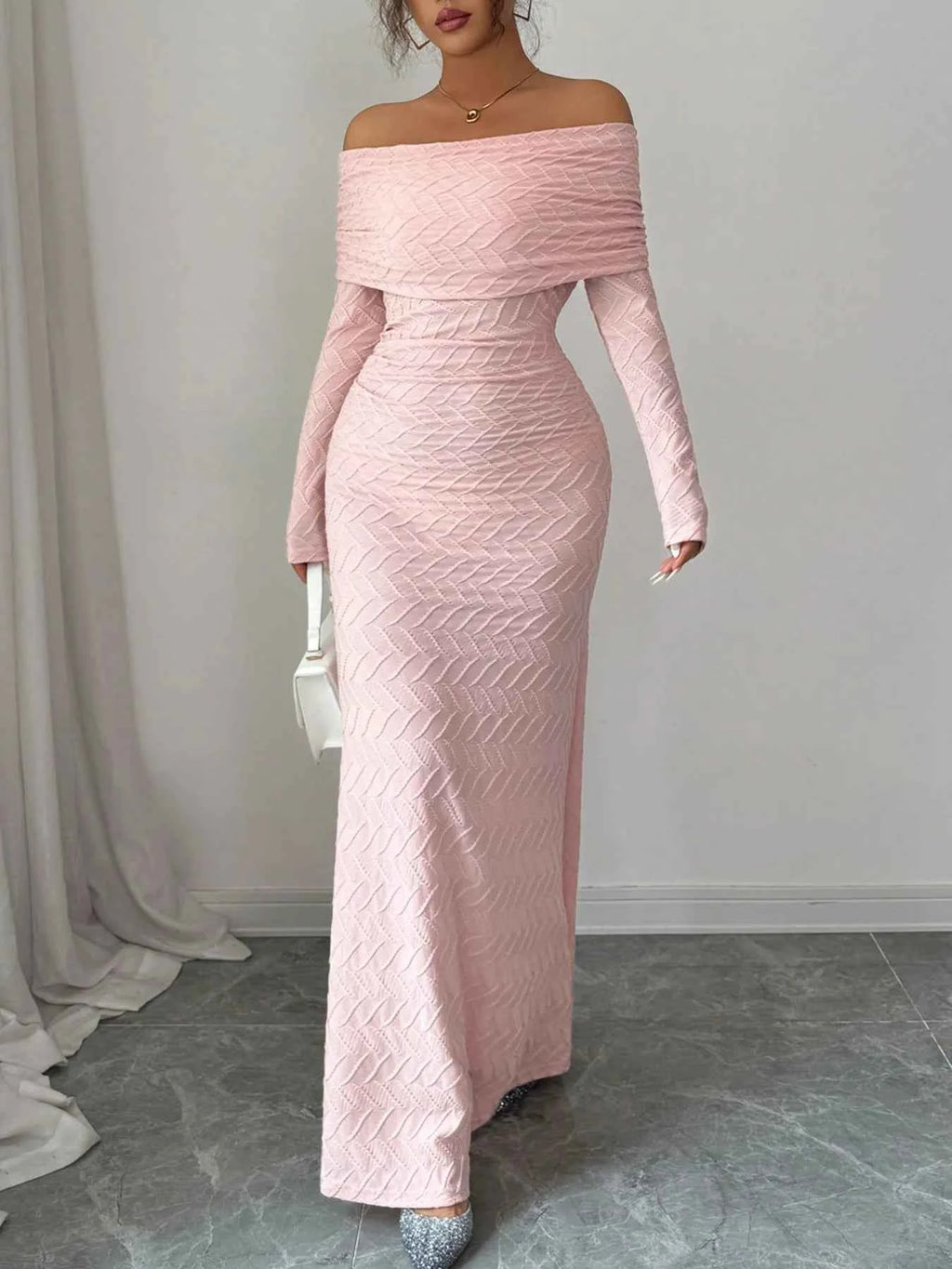 Off Shoulder Mermaid Maxi Dress 4da1a79e-5d19-4b5b-8e38-fbd9731e837d-Max-Origin