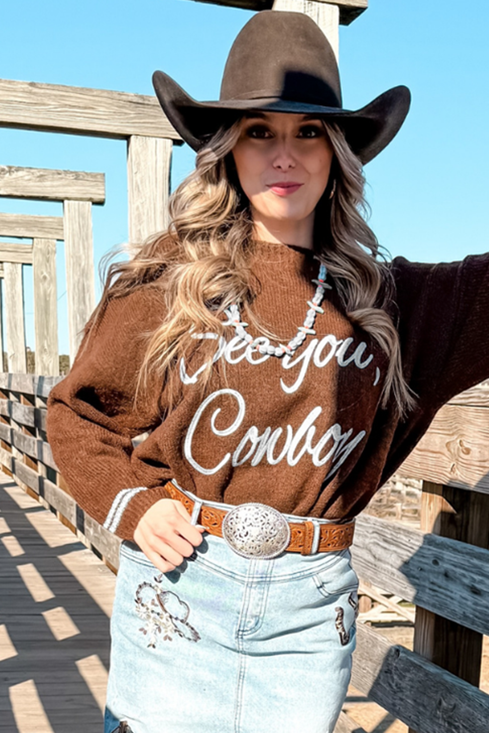 Peach Blossom Letter Embroidered Graphic Sweater 4dbc72c9ba50f2a1