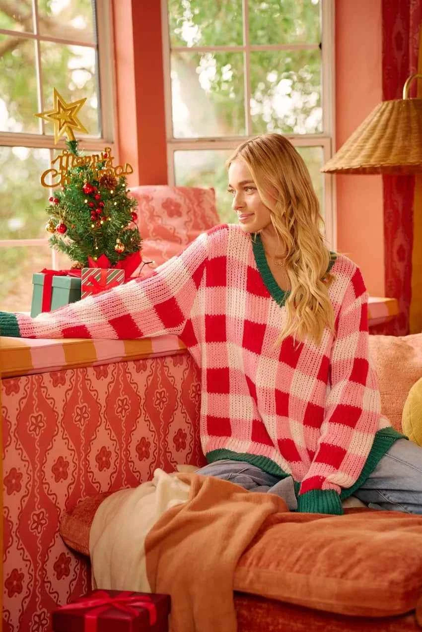 BiBi Christmas Theme Checker Board Sweater 4dd5191ce28a4b089b382dcb36babbf5-Max-Origin