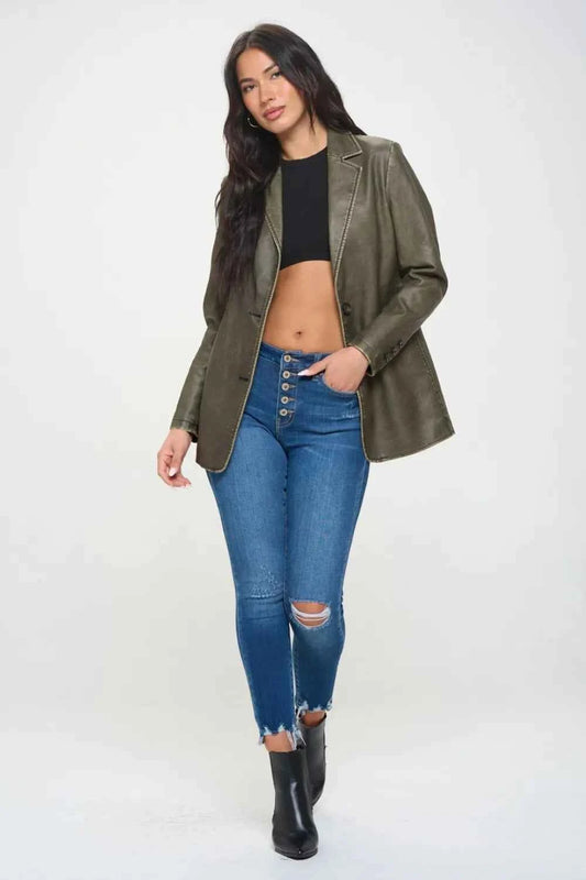 Coalition LA Single-Breasted Vegan Leather Blazer 4ddb0b5e-f90f-492c-b986-df9a067847bc-Max