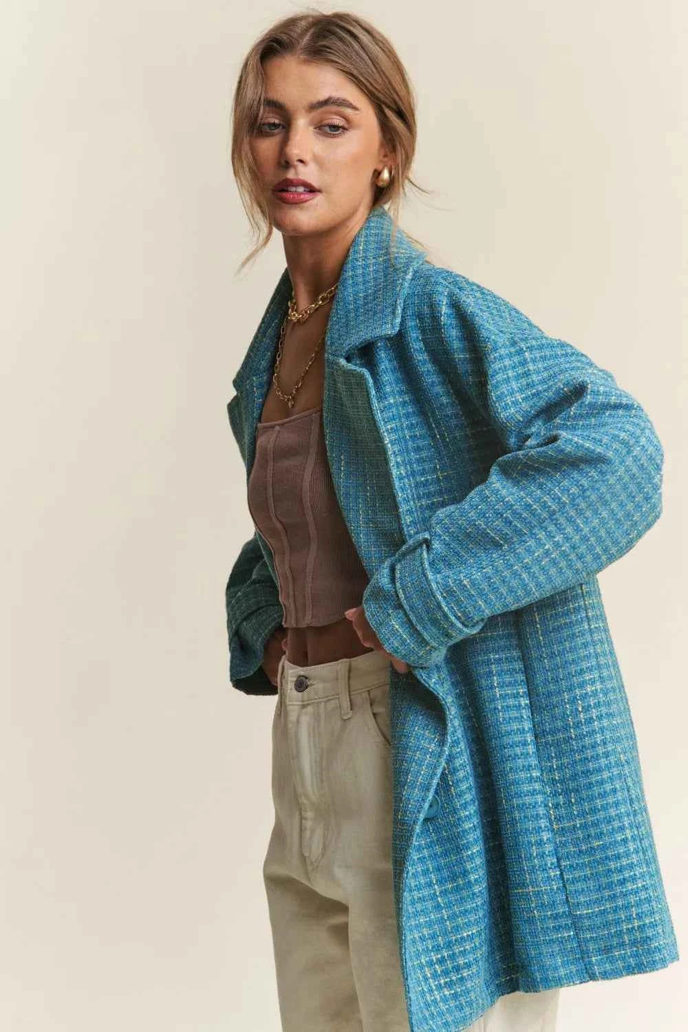 J.NNA Tweed Double-Breasted Long Sleeve Coat 4dfdca43-d155-41e5-8ca3-d49f4eceddb9-Max