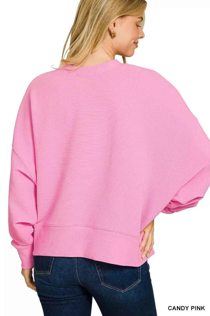 Zenana Ribbed Round Neck Pullover and Shorts Set 4e0673e71513429f9577437092df62c9-Max-Origin