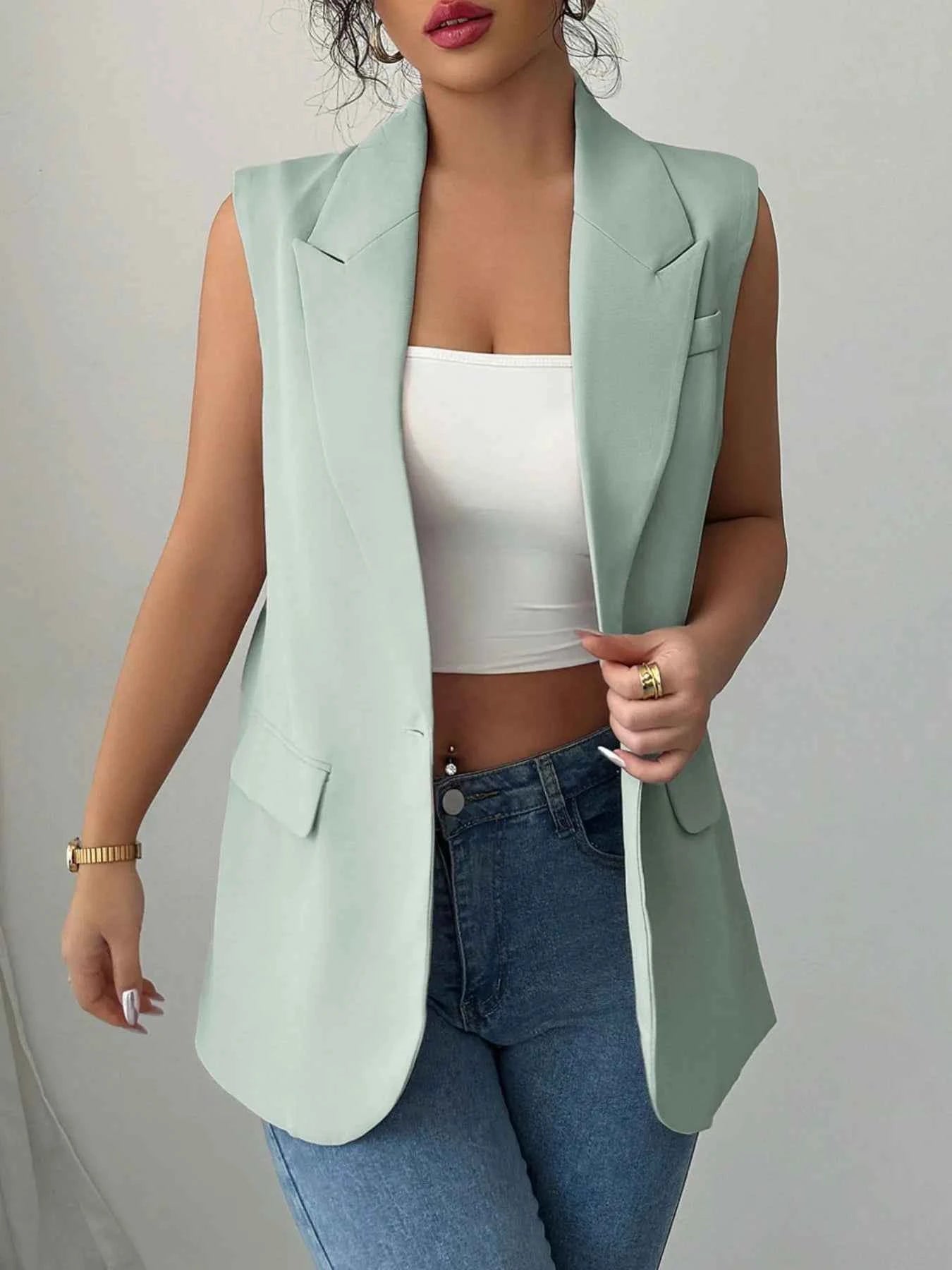 One Button Sleeveless Blazer Sage 4e28f1fa-3459-4a6b-8810-21f4962c64ad-Max-Origin