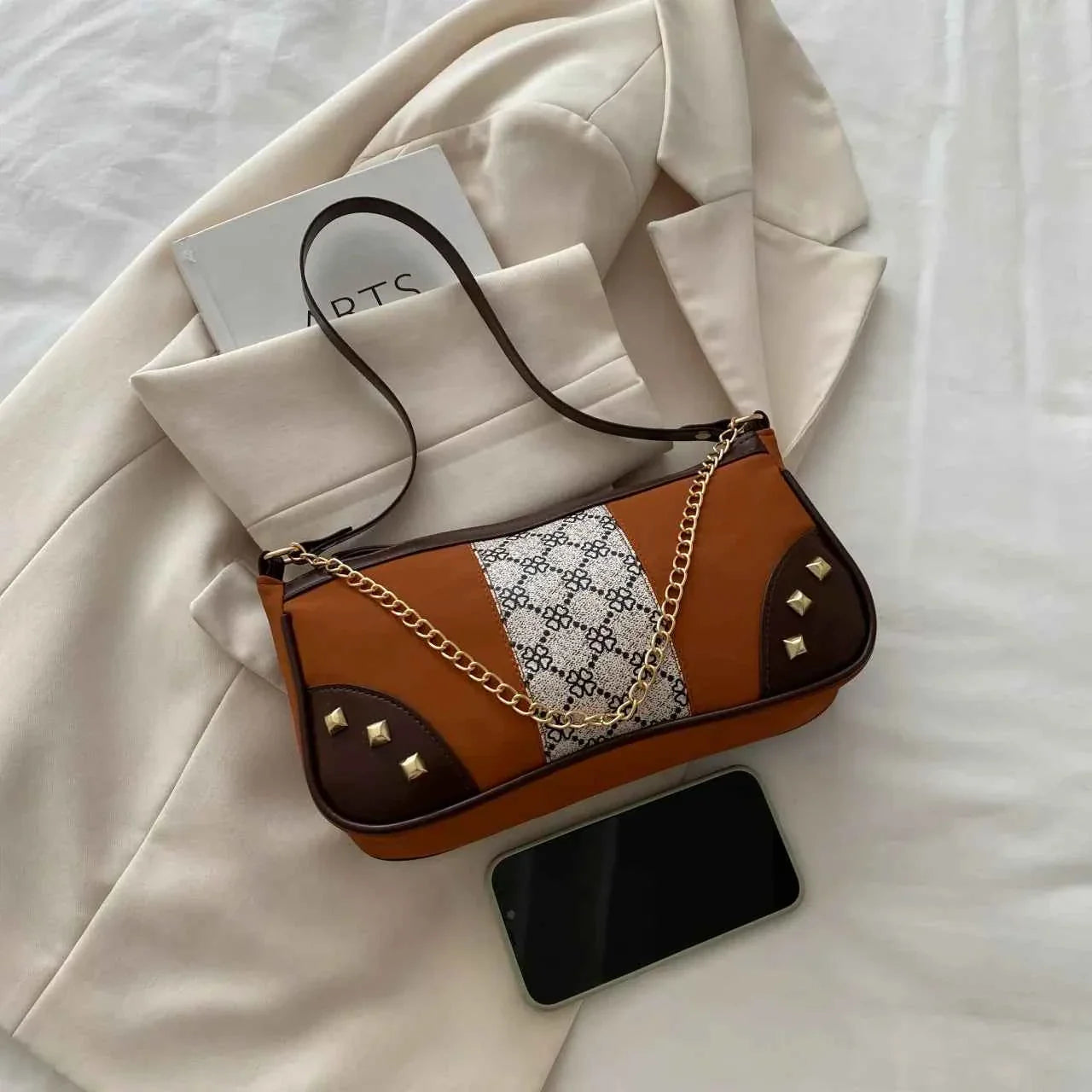 Chain Shoulder Bag with Studded Details 4e2a71bddbde4921a536f3c809f1ef30-Max-Origin