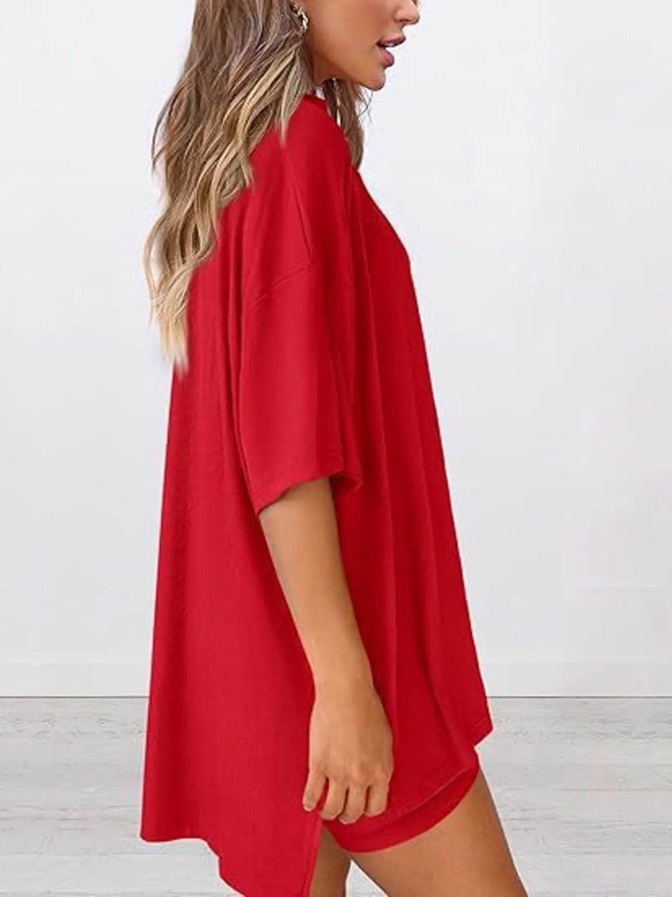 Full Size Oversized Slit Round Neck Top and Shorts Lounge Set Plus Size 4e37048118d6431c94fda5a5b33a80fe-Max-Origin