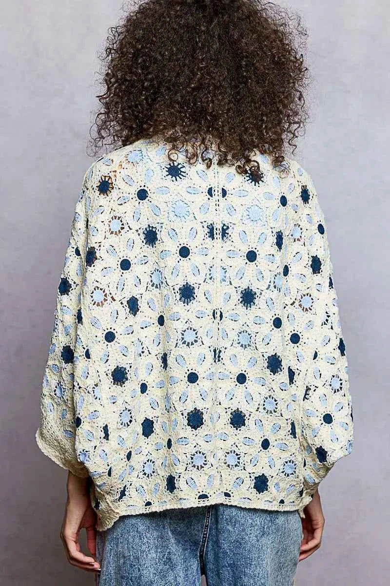 POL Open Front Floral Pattern Crochet Cardigan 4e39d600-e601-4cd8-8019-8f5a470d5211-Max-Origin
