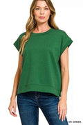 Zenana Scuba Short Sleeve Sweatshirts DK GREEN 4e4dfa0ecd2947dc8c005bc01f964ab7-Max-Origin