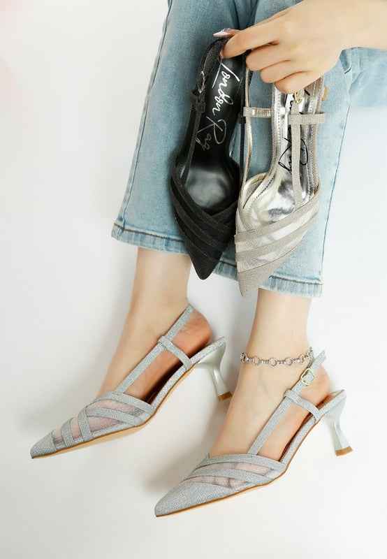 Daldra Kitten Heel Slingback Sandals 4e698020-c86e-476f-80c0-5e1bee5f3c70