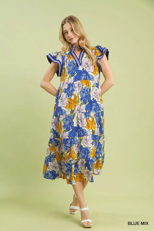 Mix Bold Floral Tiered Midi Dress 4e71277e-4b0a-4517-9a64-ff2d349d5be2-Max-Origin