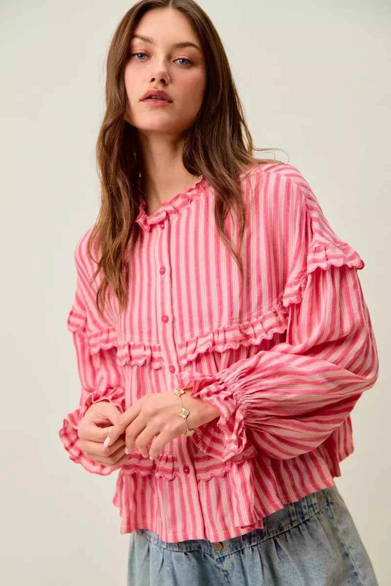 SO ME Variegated Stripe Reversible Flowy Boho Blouse 4e78824ab4814925a973868af56f2d57-Max-Origin