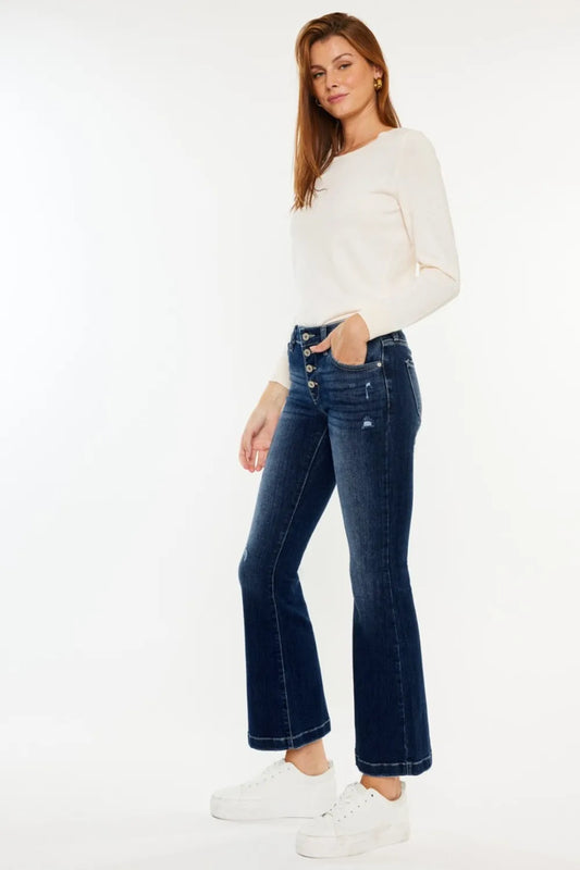 Mid Rise Button Fly Flare Jeans 4e7ada00-385c-4b46-9d33-a4c874a8a650-Max
