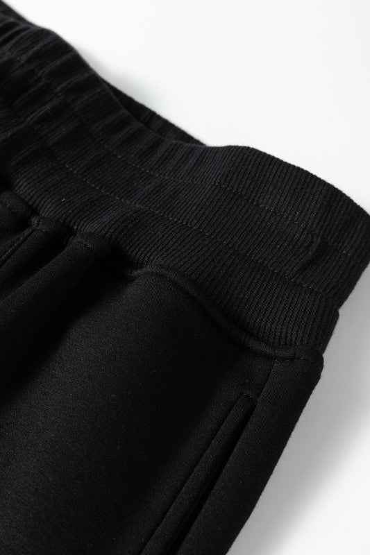 Solid Collared V-Neck Sweatshirt & Sweatpants Set 4e8516ad-f0f2-4b8b-a45c-5b4280f9a857