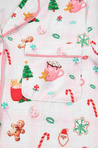 Pink Christmas Spirit Cute Holiday Print Short Sleeve Shirt and Pants Pajama Set 4ea3222544d69a81