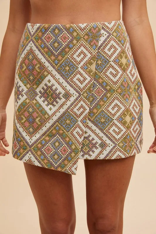Annie Wear Ethic Woven Jacquard Wrap Mini Skirt 4eaebf91c2fa480da8491d4aa224835a-Max-Origin