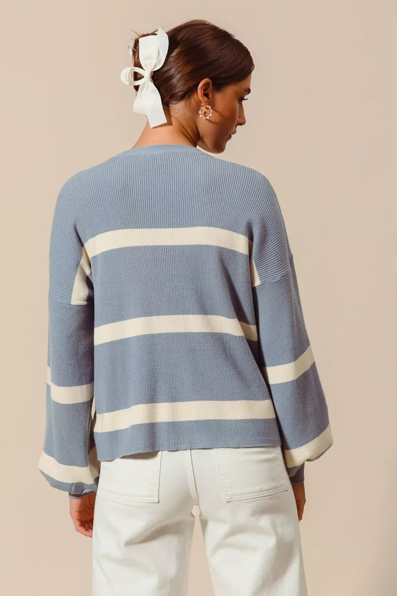 SO ME Ribbed Striped Round Neck Sweater 4f080109410746b3be4588f468bc4712-Max-Origin