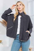 Quilt Jacket with Pockets CHARCOAL 4f0af0ca-b9bf-4b05-bda2-a401b5b078e7