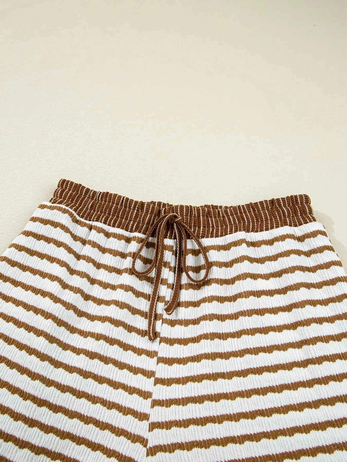 Stripe Collared Top and Drawstring Pant Set 4f257250a0004f6cb38b85be3ee41177-Max-Origin