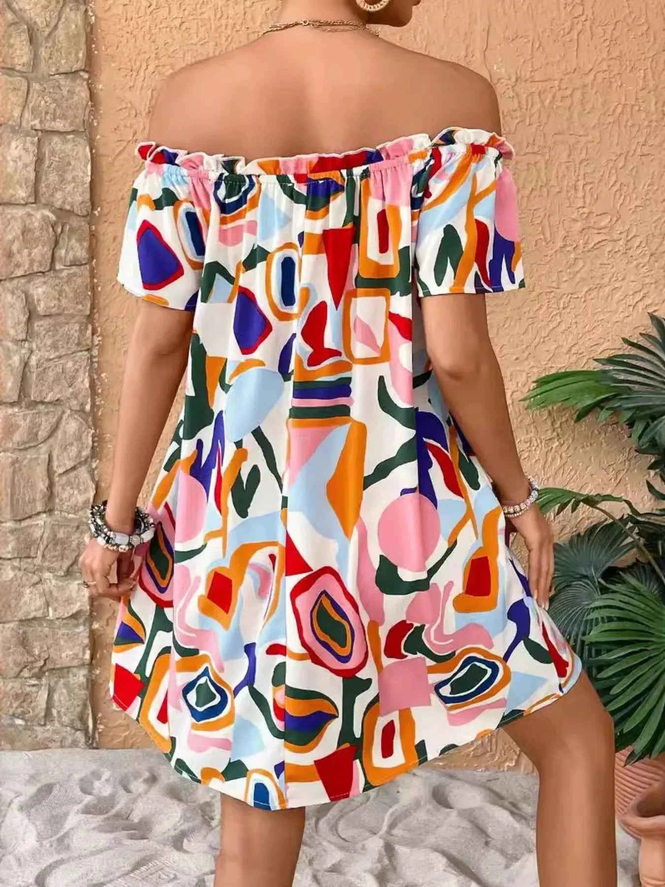 Colorful Abstract Print Off-Shoulder Summer Dress 4f2fbd7eccc441e78427d45e5d15819f-Max-Origin