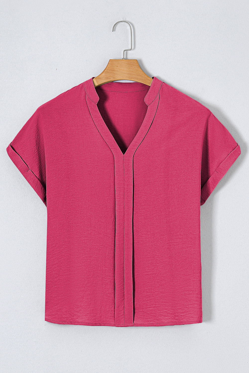 White Notched Neck Batwing Sleeve Blouse 4f32e91bd9d79fae