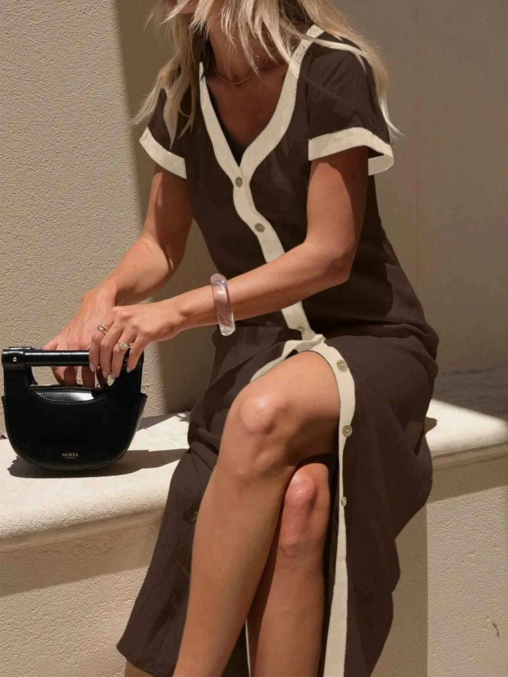 Button-Front Contrast Trim Midi Dress 4f4a849ca2af42148af61ac4719cff93-Max-Origin