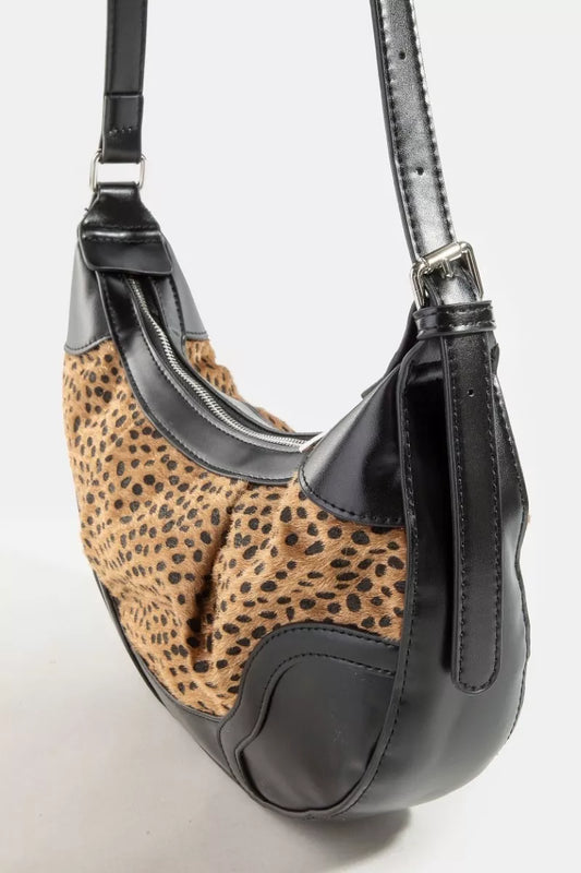 Fame Dark Spotted Leopard Print Half Moon Shoulder Bag 4f54bfee624845bfacd2f47d01b1513d-Max-Origin