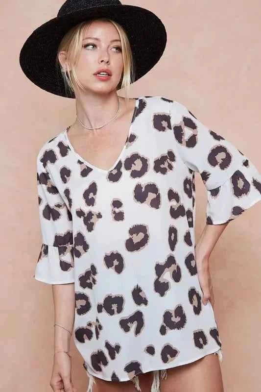 BiBi Leopard Printed V Neck Woven Top with Ruffled 4f649f064de340adaa17ea8b1b9bca62-Max-Origin